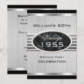 Mannen 60e zwarte zilver 2 kaart (Voorkant / Achterkant)