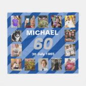 Mannen 60ste verjaardag 60 jaar oud zestigste cade fleece deken (Voorkant (Horizontaal))