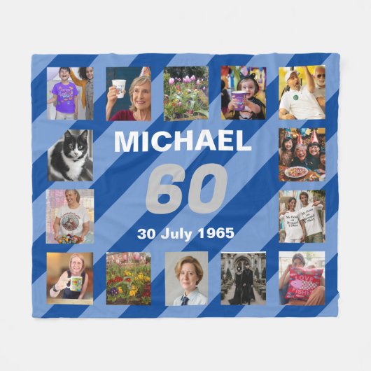 Mannen 60ste verjaardag 60 jaar oud zestigste cade fleece deken (Voorkant (Horizontaal))