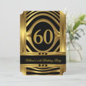 Mannen 60th Birthday Black Jewel Kaart (Staand voorkant)