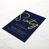 Mannen 60th Birthday Party Folie Invitation Folie Uitnodiging (Gedraaid)