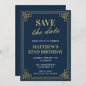 Mannen 62e verjaardag Uitnodigingen Save the date (Voorkant / Achterkant)