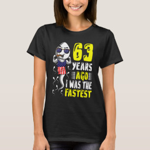Mannen 63 jaar geleden was ik de snelste 63ste ver t-shirt