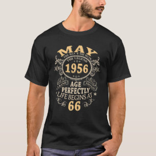 Mannen 66-jarige geschenken mei 1956 Man Myth Lege T-shirt