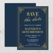 Mannen 66ste verjaardagsuitnodiging Save the date  Kaart (Voorkant / Achterkant)