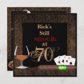 MANNEN 70e geboortecigars, Poker BRANDY-INVITATIES Kaart (Voorkant / Achterkant)