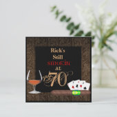 MANNEN 70e geboortecigars, Poker BRANDY-INVITATIES Kaart (Staand voorkant)