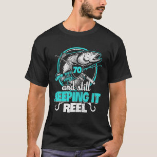 Mannen 70e Gevist Grappige Verjaardag Visser Keepi T-shirt