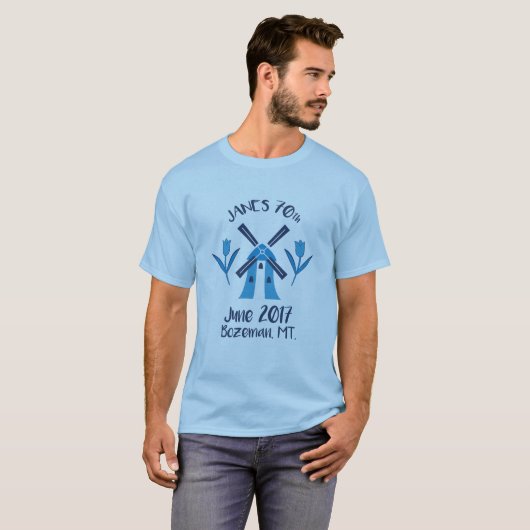 Mannen 70e logo T-shirt (Voorkant volledig)