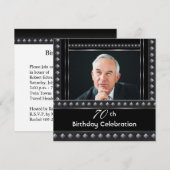 Mannen 70e verjaardag Black White Silver Kaart (Voorkant / Achterkant)