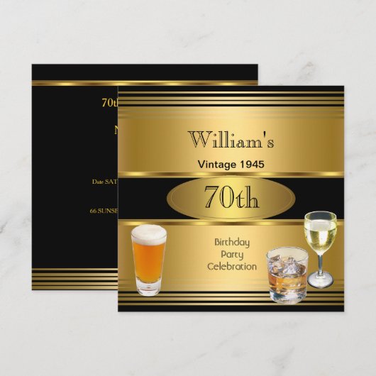  Mannen 70e verjaardag van de goudprijs 1945 Kaart (Voorkant / Achterkant)