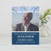 Mannen 70ste verjaardag foto Navy Blue Kaart (Staand voorkant)
