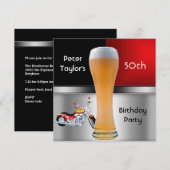 Mannen 70ste verjaardagsfeest Rood bier motorfiets Kaart (Voorkant / Achterkant)