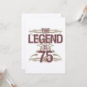 Mannen 75th Birthday Kaart (Voorkant / Achterkant in situ)