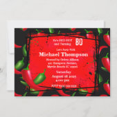 Mannen 80e Red Hot Pepper Birthday-uitnodigingen Kaart (Voorkant)