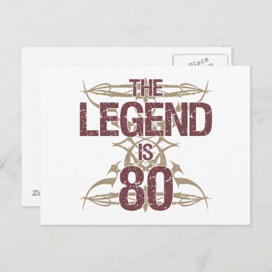 Mannen 80e verjaardag briefkaart (Voorkant / Achterkant)