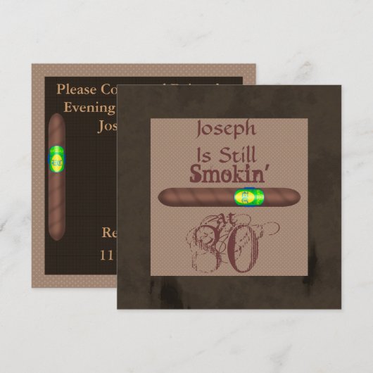 Mannen 80e verjaardag van de Cigar-uitvindingen Kaart (Voorkant / Achterkant)