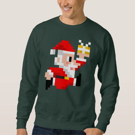 Mannen 8-bits kerstkerstkerstmis met Ugly Kerstshi Trui (Voorkant)