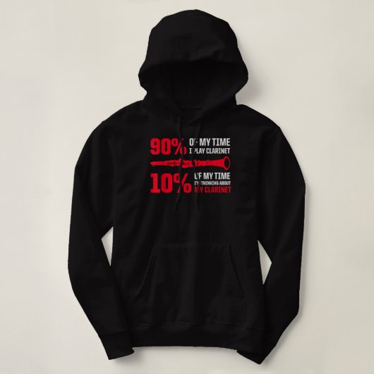 Mannen 90 van mijn tijd speel ik Clarinet 10 mijl  Hoodie (Design voorkant)