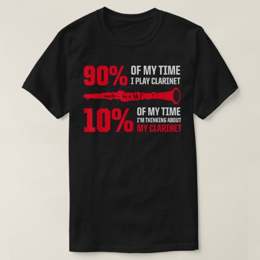 Mannen 90 van mijn tijd speel ik Clarinet 10 mijl T-shirt (Design voorkant)