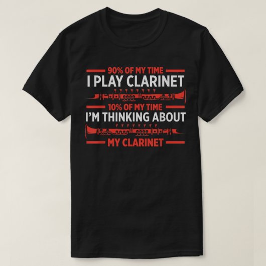 Mannen 90 van mijn tijd speel ik Clarinet 10 mijl T-shirt (Design voorkant)