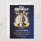 Mannen 90ste verjaardagsuitnodigingen Elegant Chic Kaart (Voorkant)