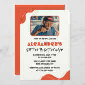 Mannen 95e verjaardag uitnodigingen Modern Photo R (Voorkant / Achterkant)