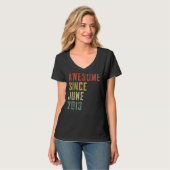 Mannen 9 jaar oud Geweldige sinds juni 2013 9e geb T-shirt (Voorkant volledig)