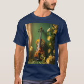 Mannen aangekocht T-shirt met  Viool 3D Floral Des (Voorkant)