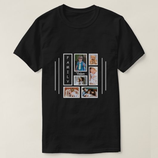 Mannen Aangepast fotocollage ontwerp zwart T-shirt (Design voorkant)