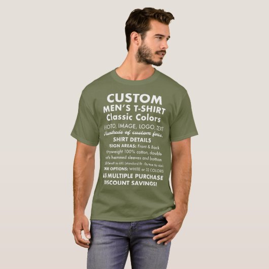 Mannen aangepaste gepersonaliseerde vermoeidheid g t-shirt (Voorkant volledig)