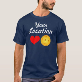 Mannen Aangepaste locatie Pickleball T-shirt