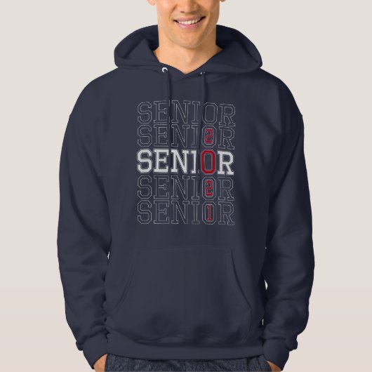 Mannen aangepaste naam klasse 2021 Red Senior Hood Hoodie (Voorkant)