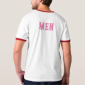 Mannen Aangepaste Naam Tekst Roze Kleur Heren Basi T-shirt (Achterkant volledig)