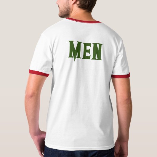 Mannen Aangepaste tekst Bos Groene kleur Basic Rin T-shirt (Achterkant)