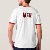 Mannen Aangepaste Tekst Donkerrode Kleur Heren Bas T-shirt (Achterkant volledig)