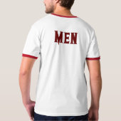 Mannen Aangepaste Tekst Donkerrode Kleur Heren Bas T-shirt (Achterkant)