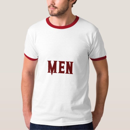 Mannen Aangepaste Tekst Donkerrode Kleur Heren Bas T-shirt (Voorkant)