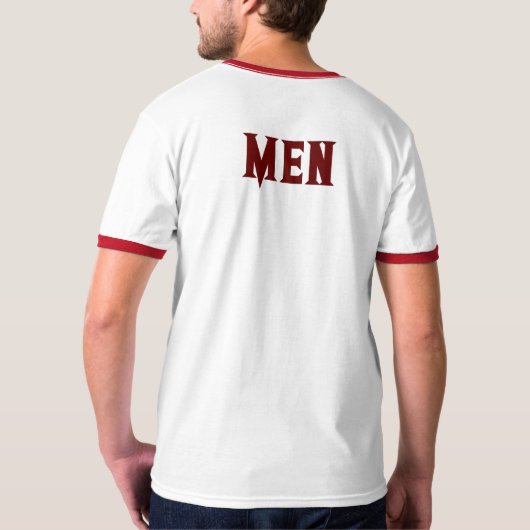 Mannen Aangepaste tekst Donkerrode kleur Mannen T-shirt (Achterkant)