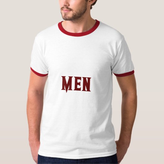 Mannen Aangepaste tekst Donkerrode kleur Mannen T-shirt (Voorkant)