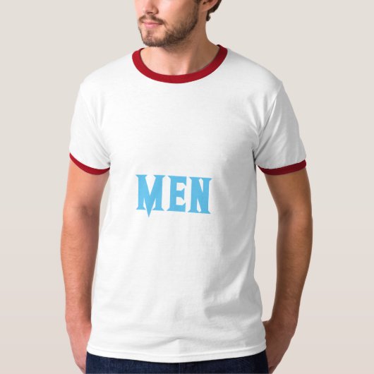 Mannen Aangepaste Tekst Hemelblauwe Kleur Mannen B T-shirt (Voorkant)