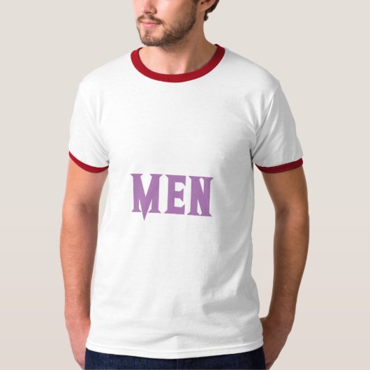 Mannen Aangepaste tekst Lavendel kleur Mannen T-shirt (Voorkant)