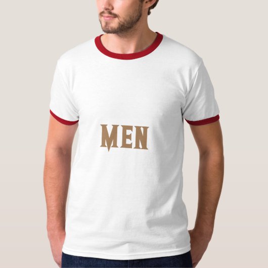 Mannen Aangepaste Tekst Lichtbruine Kleur Basis Ri T-shirt (Voorkant)