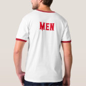 Mannen Aangepaste Tekst Naam Rode Kleur Heren Basi T-shirt (Achterkant)