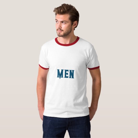 Mannen Aangepaste tekst Ocean Blue Kleur Mannen Ba T-shirt (Voorkant volledig)