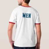 Mannen Aangepaste tekst Ocean Blue Kleur Mannen Ba T-shirt (Achterkant)
