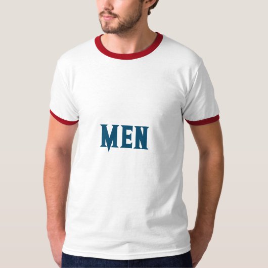 Mannen Aangepaste tekst Ocean Blue Kleur Mannen Ba T-shirt (Voorkant)
