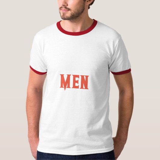 Mannen Aangepaste tekst Oranje rode kleur Mannen B T-shirt (Voorkant)