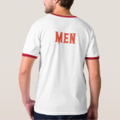 Mannen Aangepaste Tekst Oranje Rood Kleur Mannen B T-shirt (Achterkant)