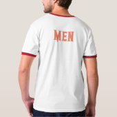 Mannen Aangepaste Tekst Zalm Kleur Mannen Basic Ri T-shirt (Achterkant)